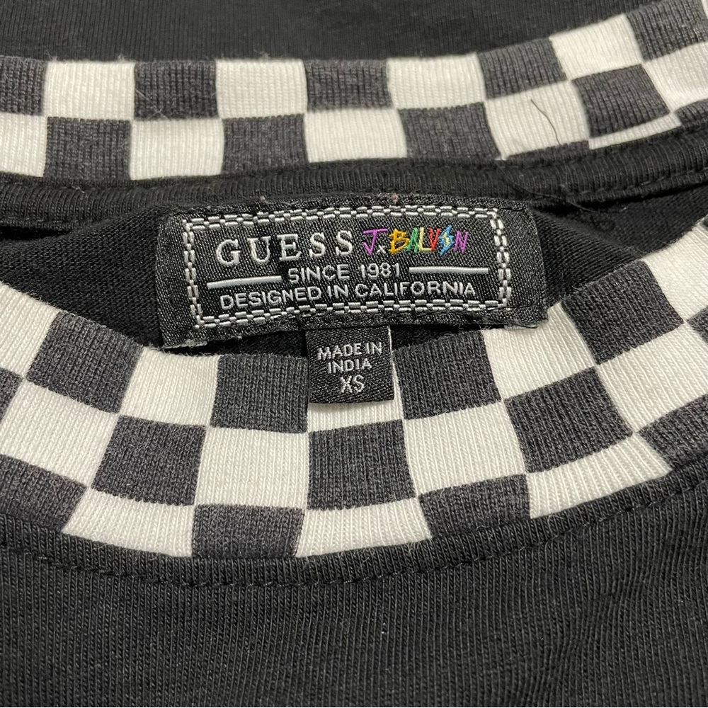 Guess x J. Balvin Checkered Trim Patch Shirt - Small - Picture 5 of 5